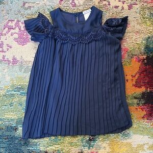 Forever Me Pleated Cold Shoulder Top